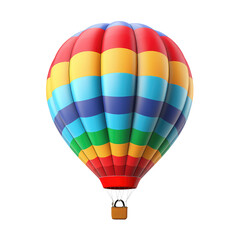 Fototapeta premium Hot air balloon isolated on transparent background. Generative ai.