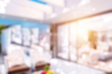 Blurred business background  MODERN DEFOCUSED INTERIOR WITH CITY LIGHTS REFLECTIONS