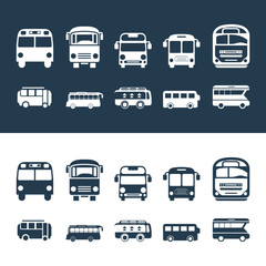 Public Bus Logo Icon Vector Illustration