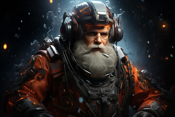 Obraz premium Santa Christmas Background Ai generative