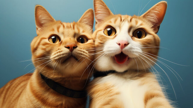 Cats Taking a selfie. Generative AI