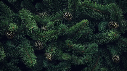 Fototapeta na wymiar Christmas fir tree branches Background 