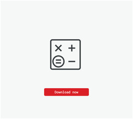 Calculator vector icon. Symbol in Line Art Style for Design, Presentation, Website or Mobile Apps Elements, Logo. Pixel vector graphics - Vector
