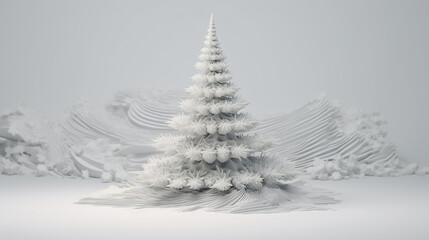 Beautiful christmas tree isolated on white background 