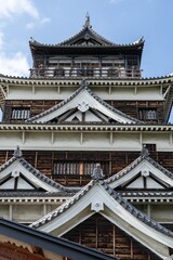 Fototapeta na wymiar Hiroshima castle in Japan, traditional Japanese architecture