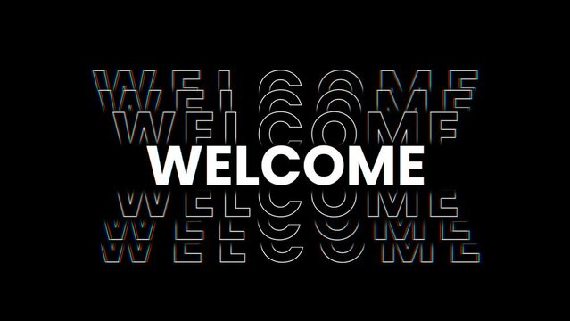 Welcome animated typography font text, text motion footage video
