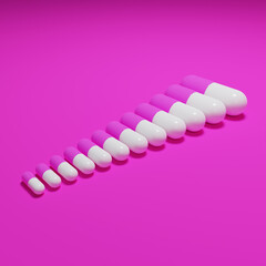 12 Pink and White Capsule Pills