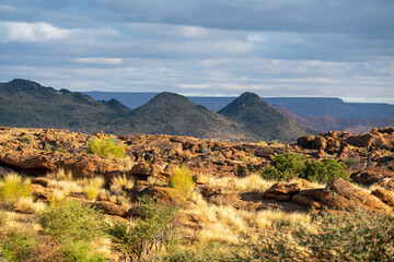 Augrabies national park in South Africa is a nature reserve with the Orange river running through it.
