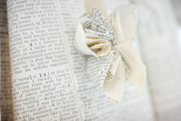 wedding rings on a book