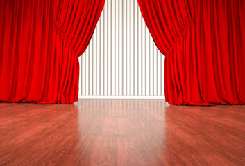 Red Curtain, Cinema Curtain, Theater Stage - a visual design work.
