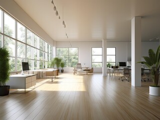 Fototapeta na wymiar A space where creativity flows. Still life shot of a modern office space. AI generative