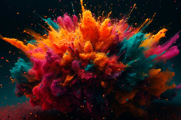 Fototapeta na wymiar An explosion of colors. Generative AI