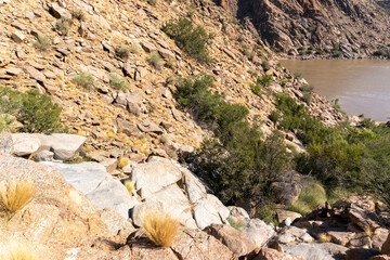 Augrabies Falls National park in South Africa with the Orange River running through it.
