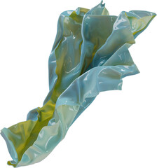 Green Cloth Fabric Floating in 3d Isolated on Transparent Background