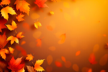 Naklejka na ściany i meble Autumn vector background with falling leaves