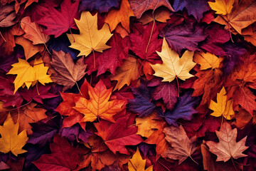 Colorful seasonal autumn background pattern - obrazy, fototapety, plakaty