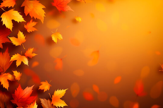 Autumn vector background with falling leaves
