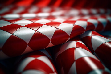 Red and white leather baklava. Generative AI