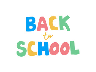 Back to school bold text. Back to school lettering in the style of a cut out paper. Hand drawn vector illustration.