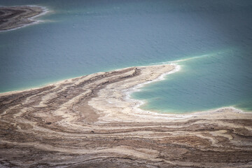 coastline of dead sea near ein gedi, israel, salt, sinkholes, minerals, lowest place on earth, middle east, ein bokek