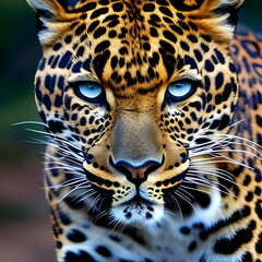 Illustration created by AI Generator of a leopard with vibrant colors and lots of details