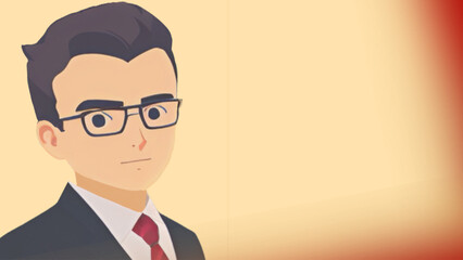 yellow gradient background with businessman - organization chart - ideal for website, slide base, email, greeting card, presentation, postcard, book, poster, playbill, printable -

