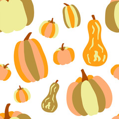 Seamless pattern with gourds. Flat style, vector illustration.