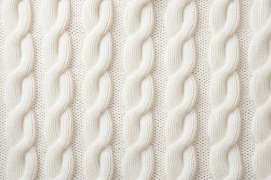 White knitted texture, resembling a cozy sweater.