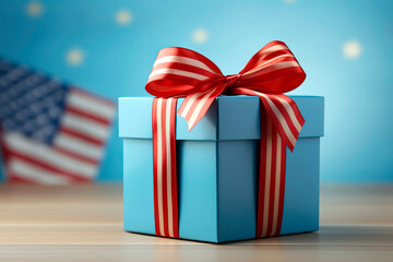 Gift box in USA colors.