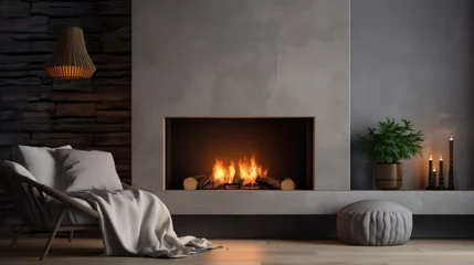 Fotobehang Vuur photo of a cozy fireplace