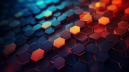 Obraz premium Digital hexagon abstract background
