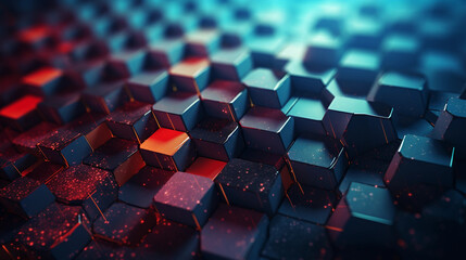 Obraz premium Digital hexagon abstract background