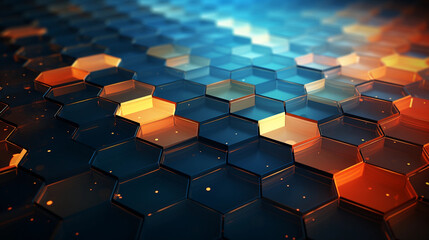 Obraz premium Digital hexagon abstract background