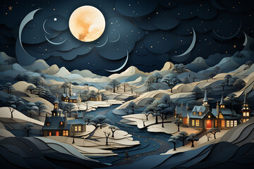 Christmas Background Forest ai generative