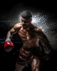 Fototapeta na wymiar Dynamic Illustration of a Boxer - sports clipart
