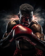 Dynamic Illustration of a Boxer  - sports clipart