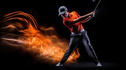 Dynamic Illustration of a Golf Player - sports clipart