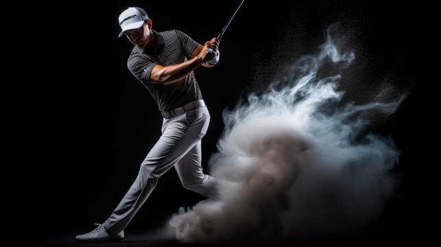 Dynamic Illustration of a Golf Player - sports clipart