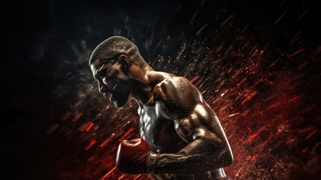 Dynamic Illustration of a Boxer  - sports clipart