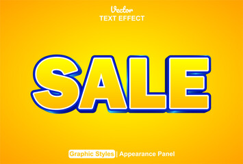 sale text effect with yellow graphic style and editable.