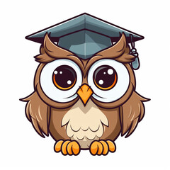 Naklejka premium Cute and sweet owl school learning symbol vector file