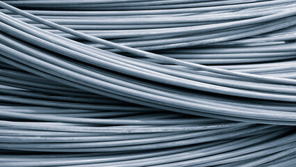 Full Frame of Steel Wire, Pile of wire rod or coil for industrial usage. metal, iron background.