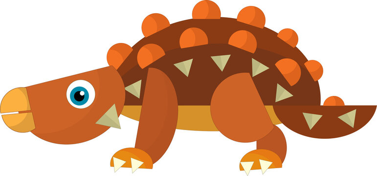 cartoon happy and funny colorful prehistoric dinosaur isolated illustration for children