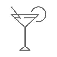 Cocktail icon, glass cup, drink logo. Vector illustration concept