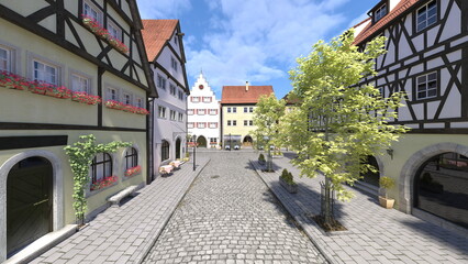 石畳のある街かど