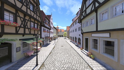 石畳のある街かど