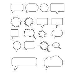 Speech bubbles set.Cartoon vector illustration.Comic dialog clouds