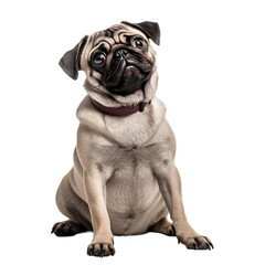 Obraz premium pug dog isolated on transparent background