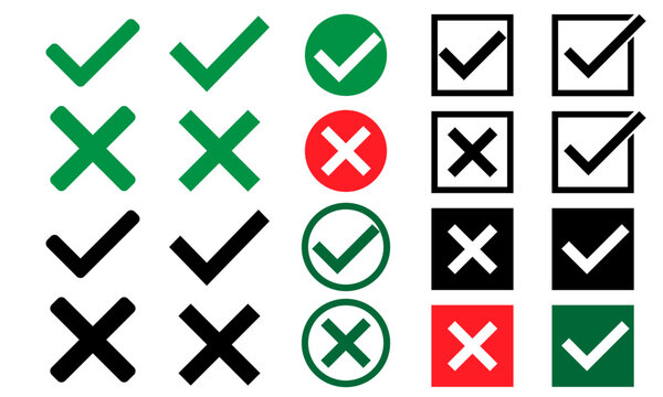 Check mark set stickers.Chekmark vector icons.Chekmark in circle icon 