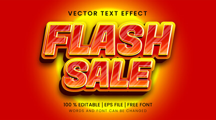 Fototapeta na wymiar Flash Sale editable text effects with vector graphics and label design template